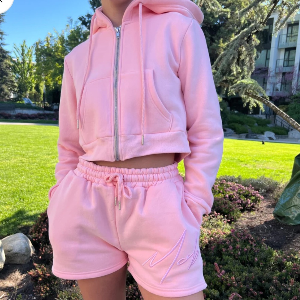 Strawberry milk mob pink sweat set, size small, new with tags